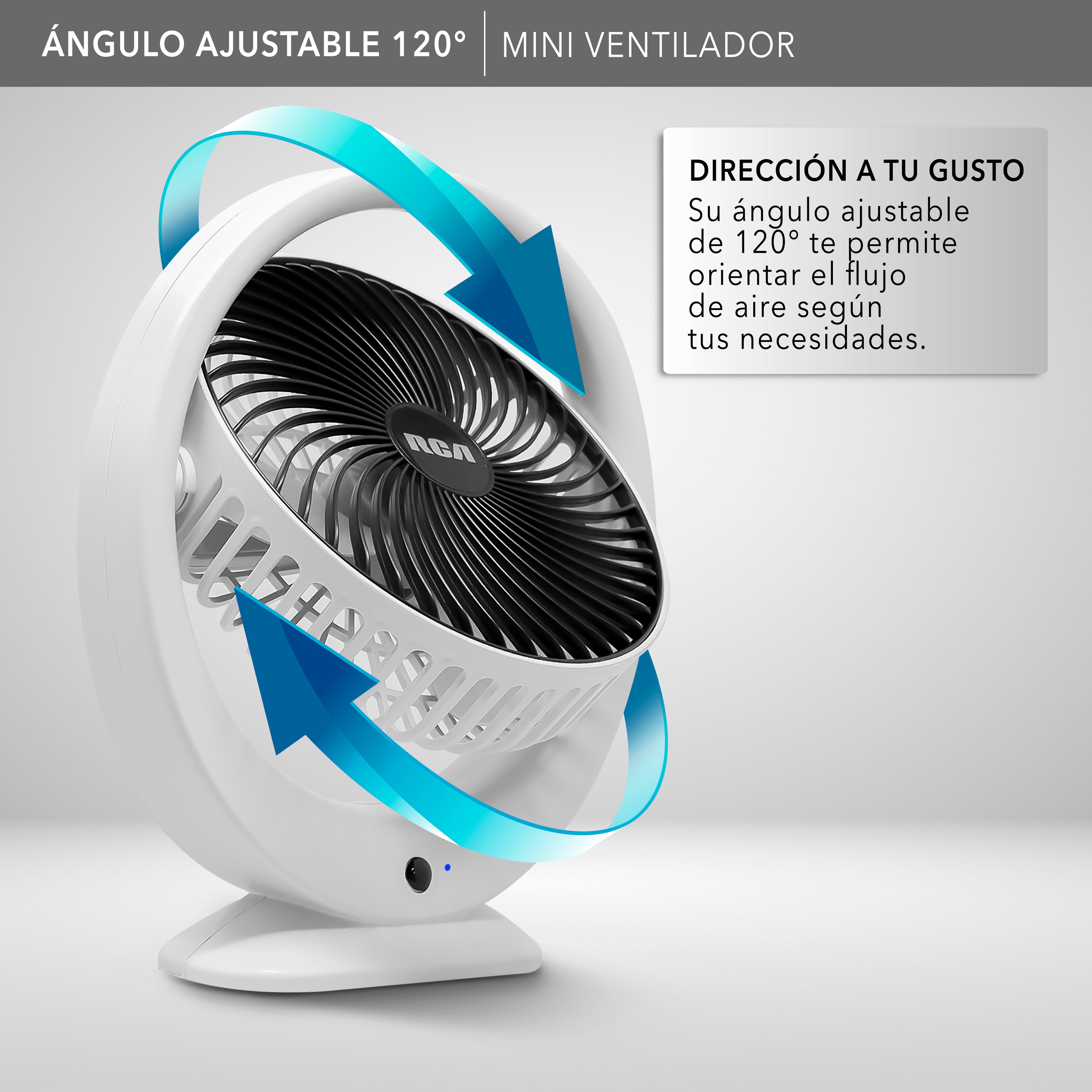 Mini Ventilador RC-V1 Recargable, Portátil y Silencioso