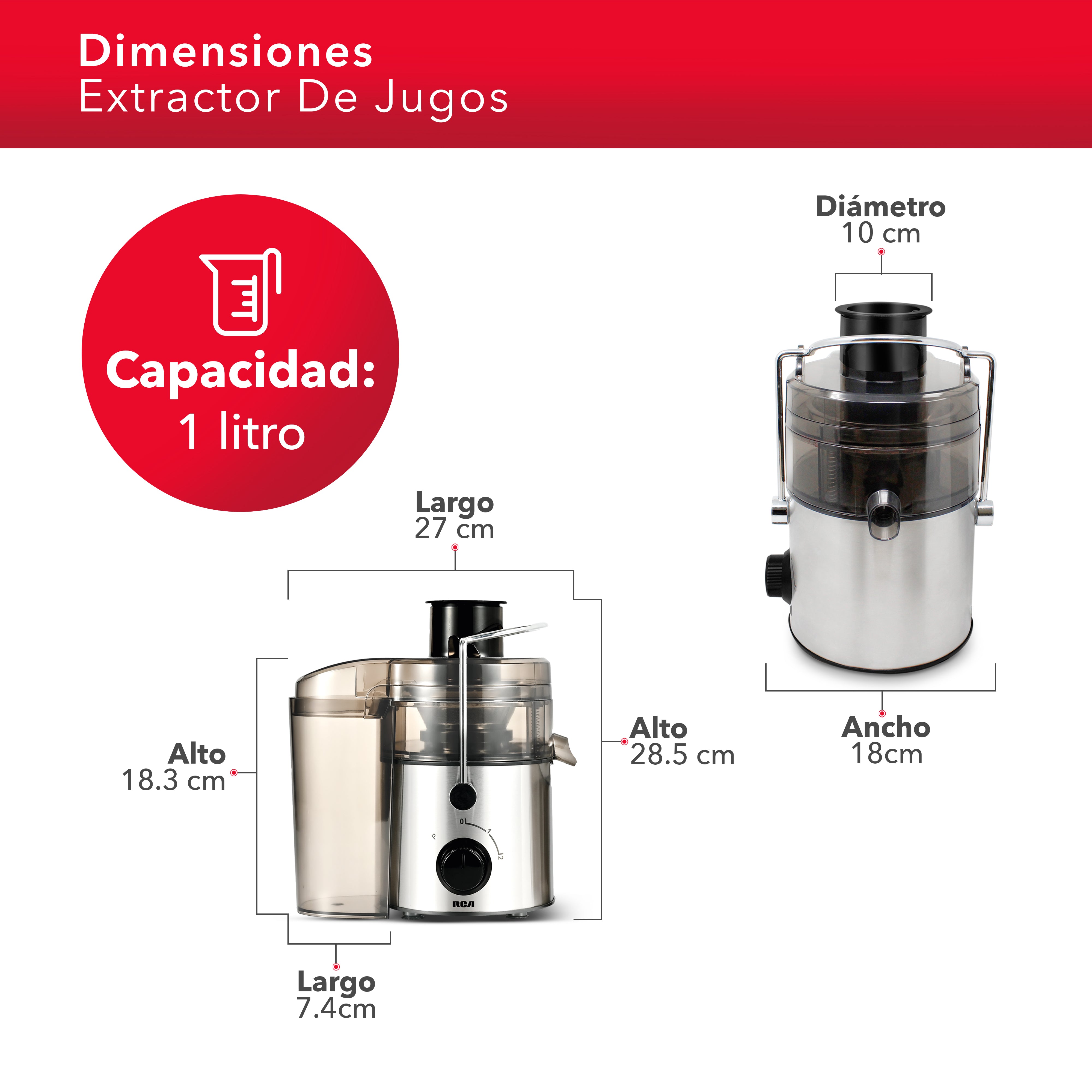 Extractor de Jugos con Dos Velocidades RC-XT1