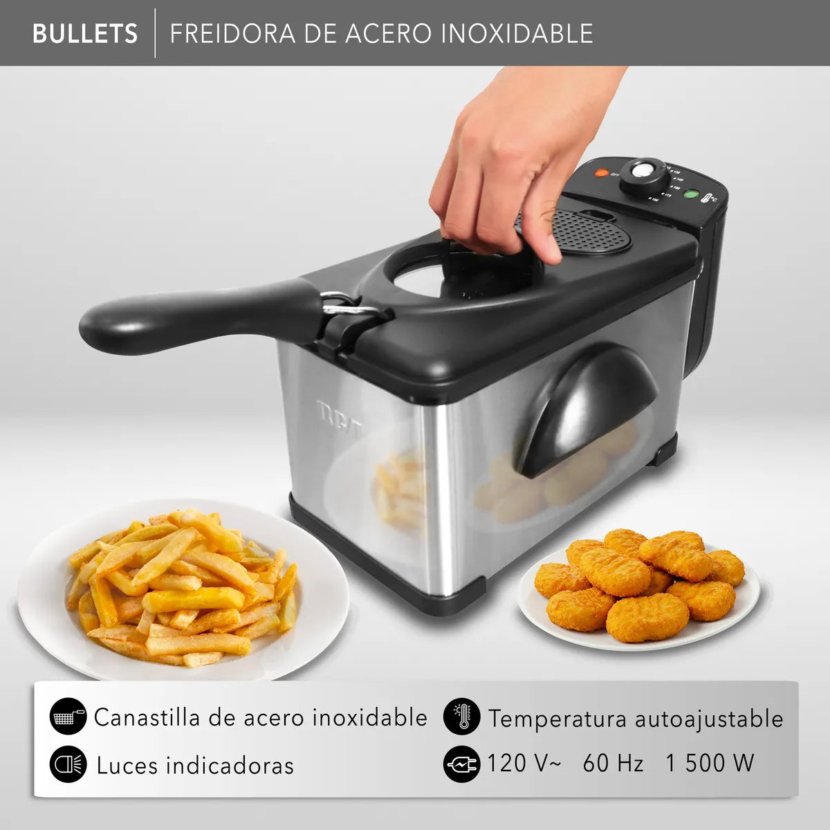 Freidora de Acero Inoxidable RC-DF303