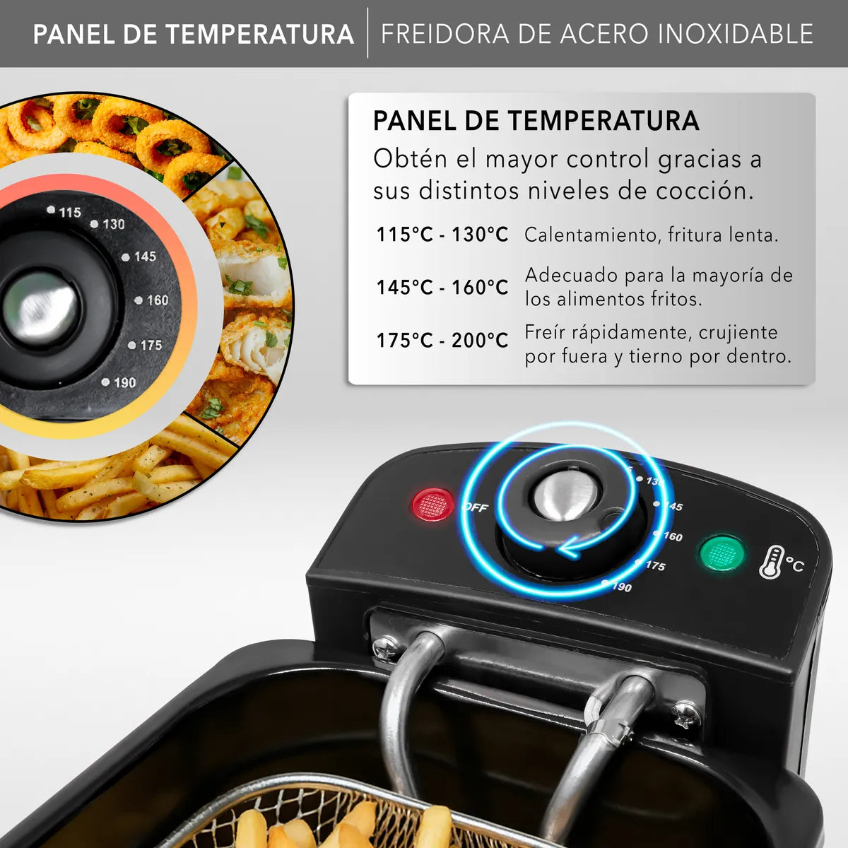 Freidora de Acero Inoxidable RC-DF303