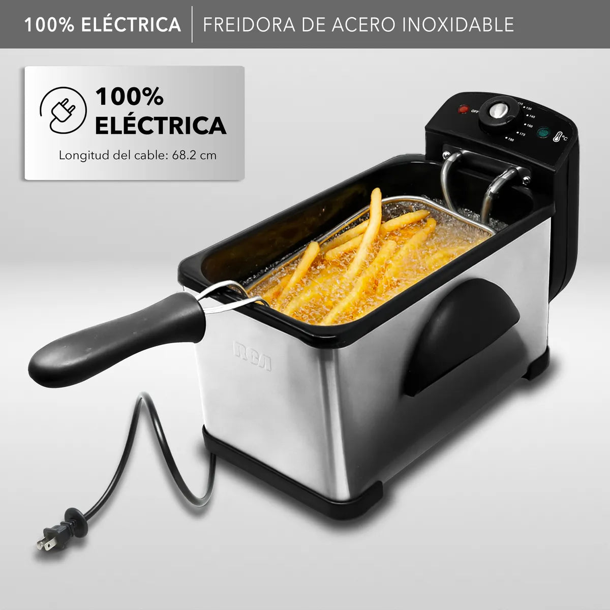 Freidora de Acero Inoxidable RC-DF303