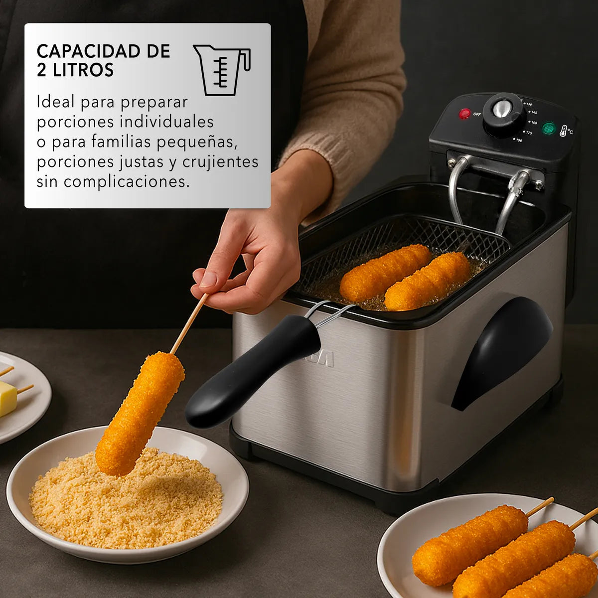 Freidora de Acero Inoxidable RC-DF303