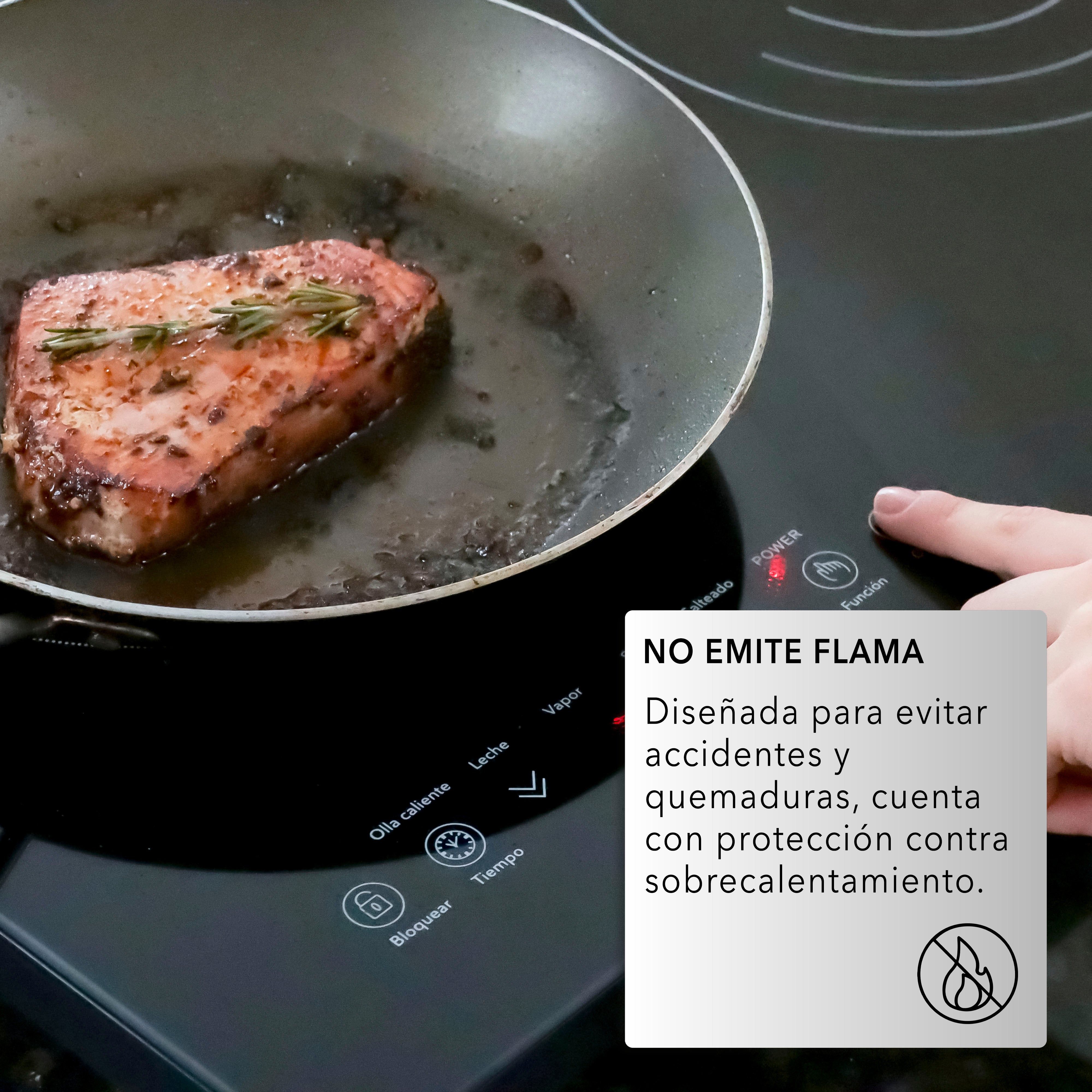 Parrilla De Inducción Empotrable 2 Quemadores Rc-12e2 Color Negro