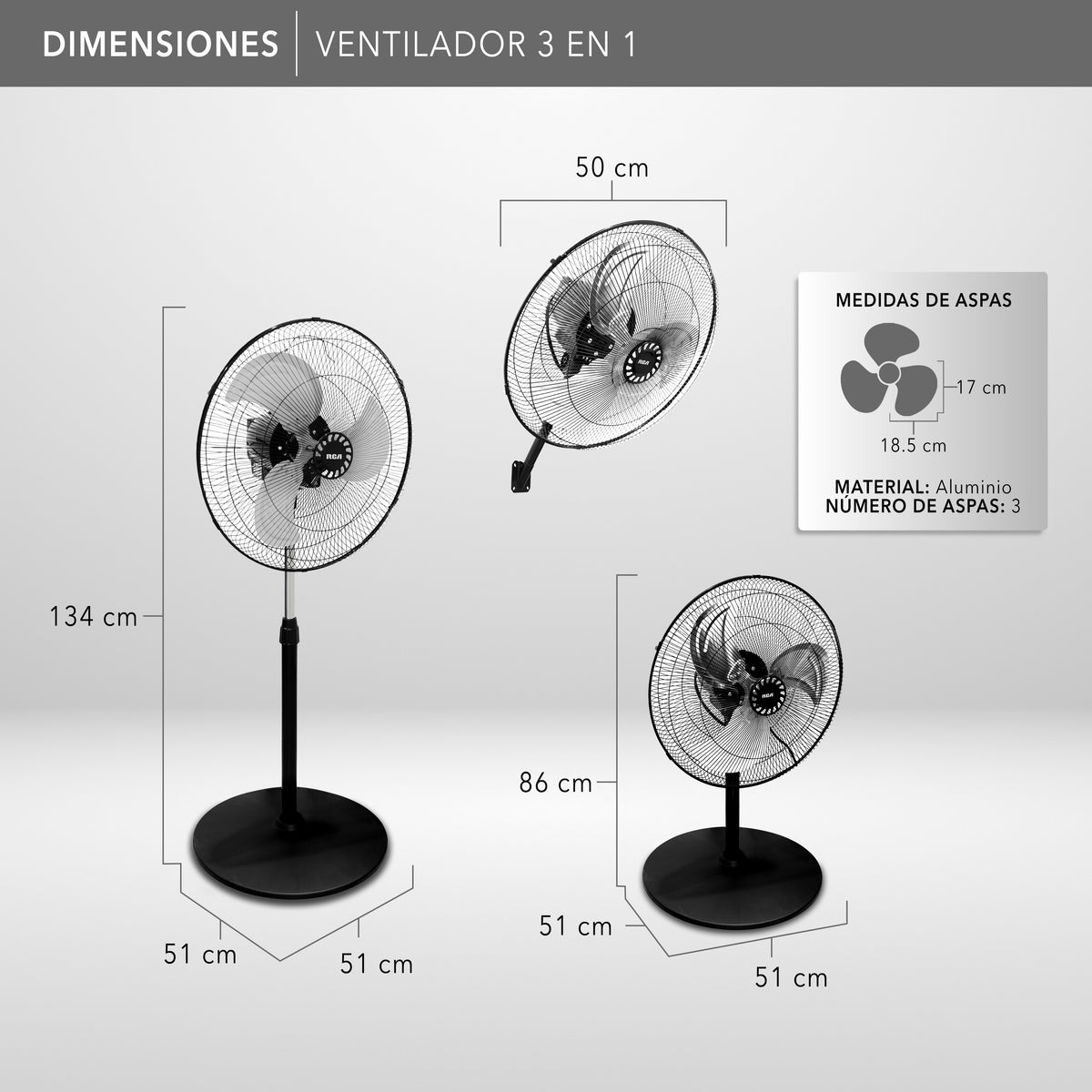 Ventilador 3 en 1 RC-18B3