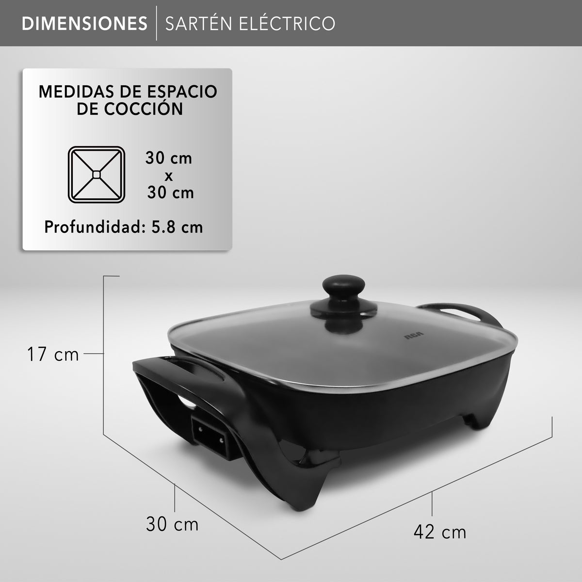 Sartén Eléctrico con Temperatura Ajustable RC-3030C