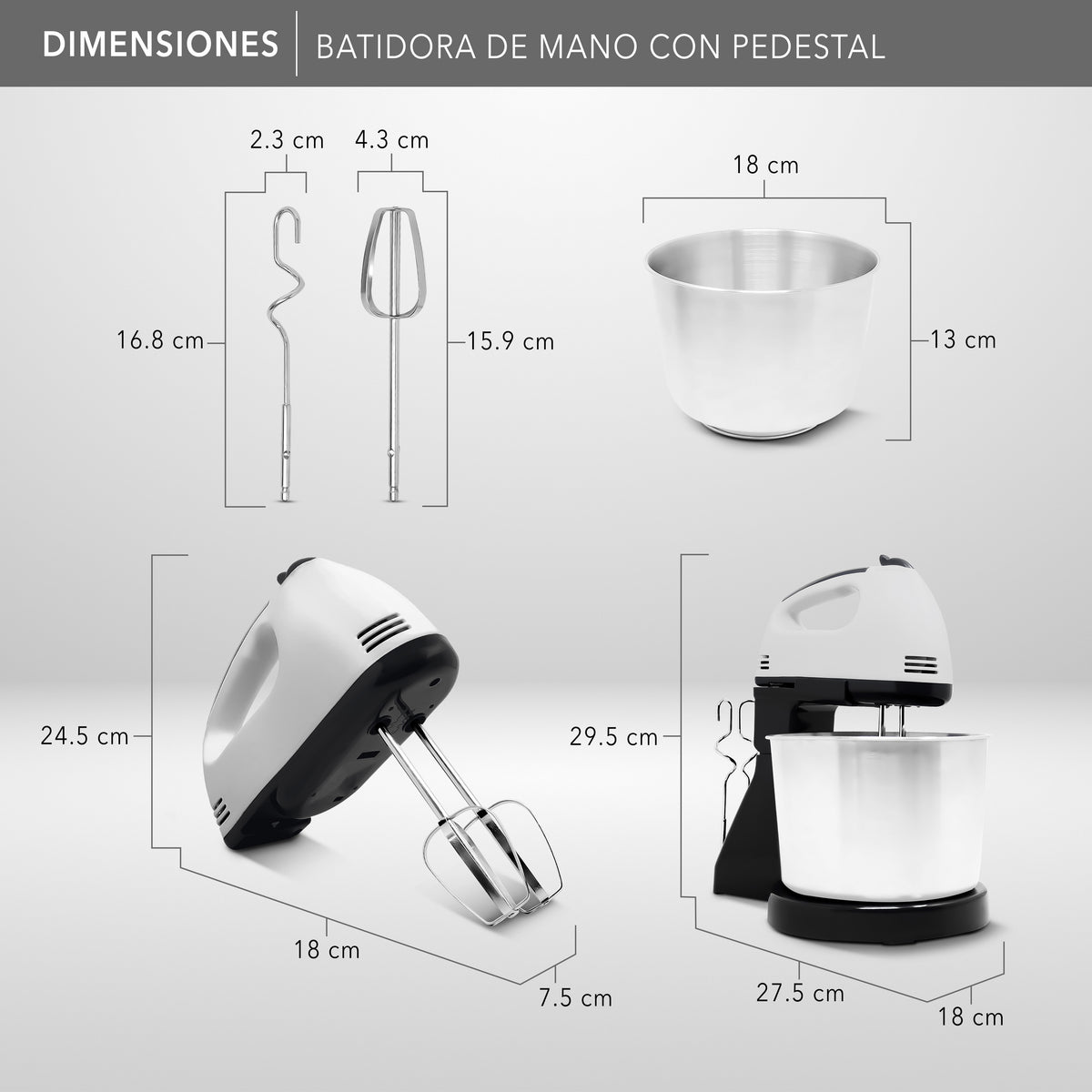 Batidora de Mano con Pedestal RC-67SS