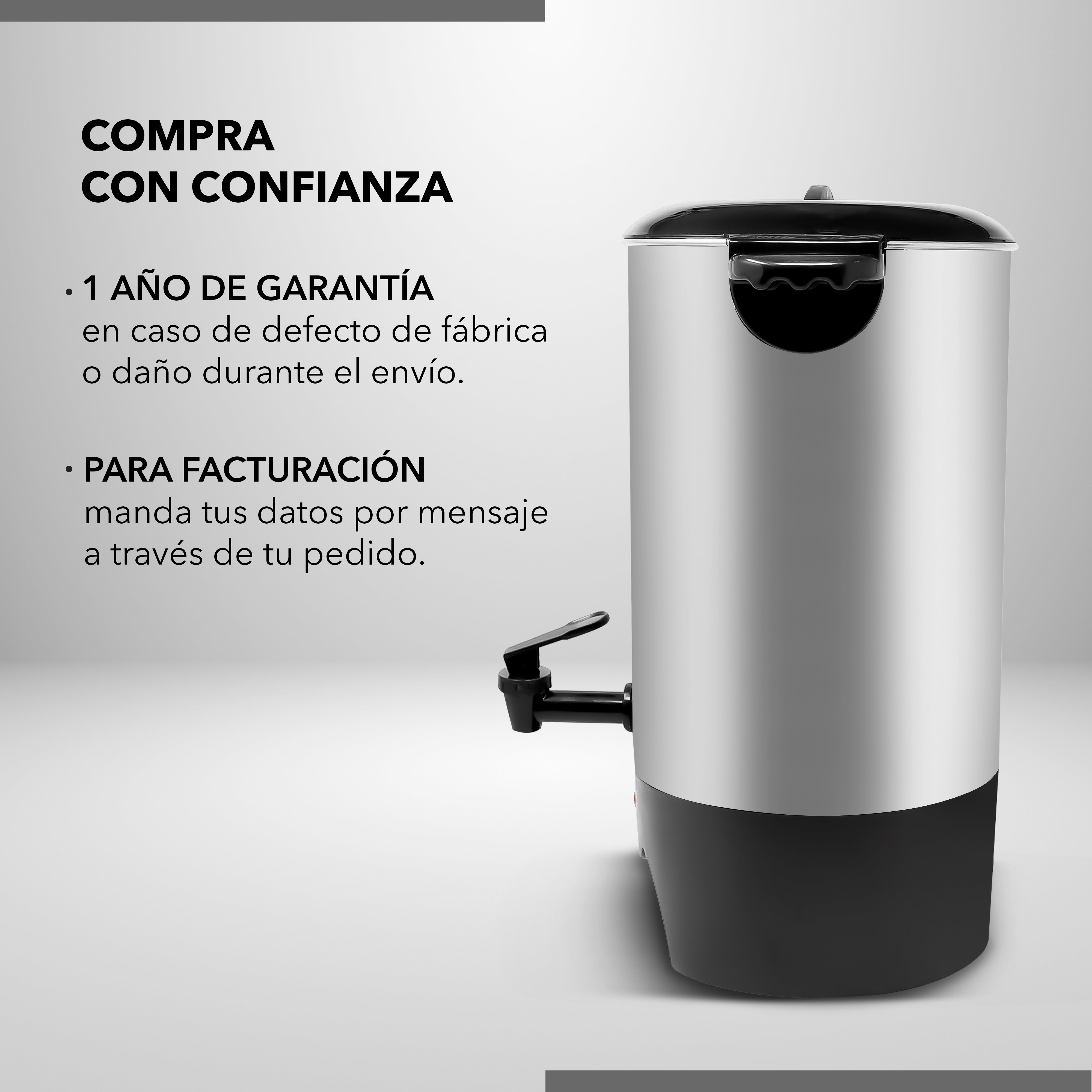 Cafetera de Acero Inoxidable de 40 Tazas RC-6L