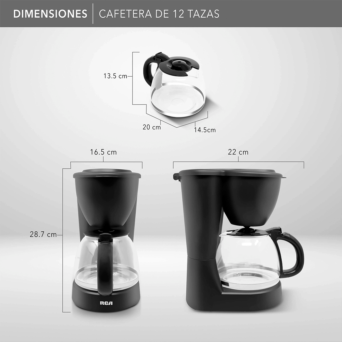 RCA Cafetera de 12 tazas RC-CAF2