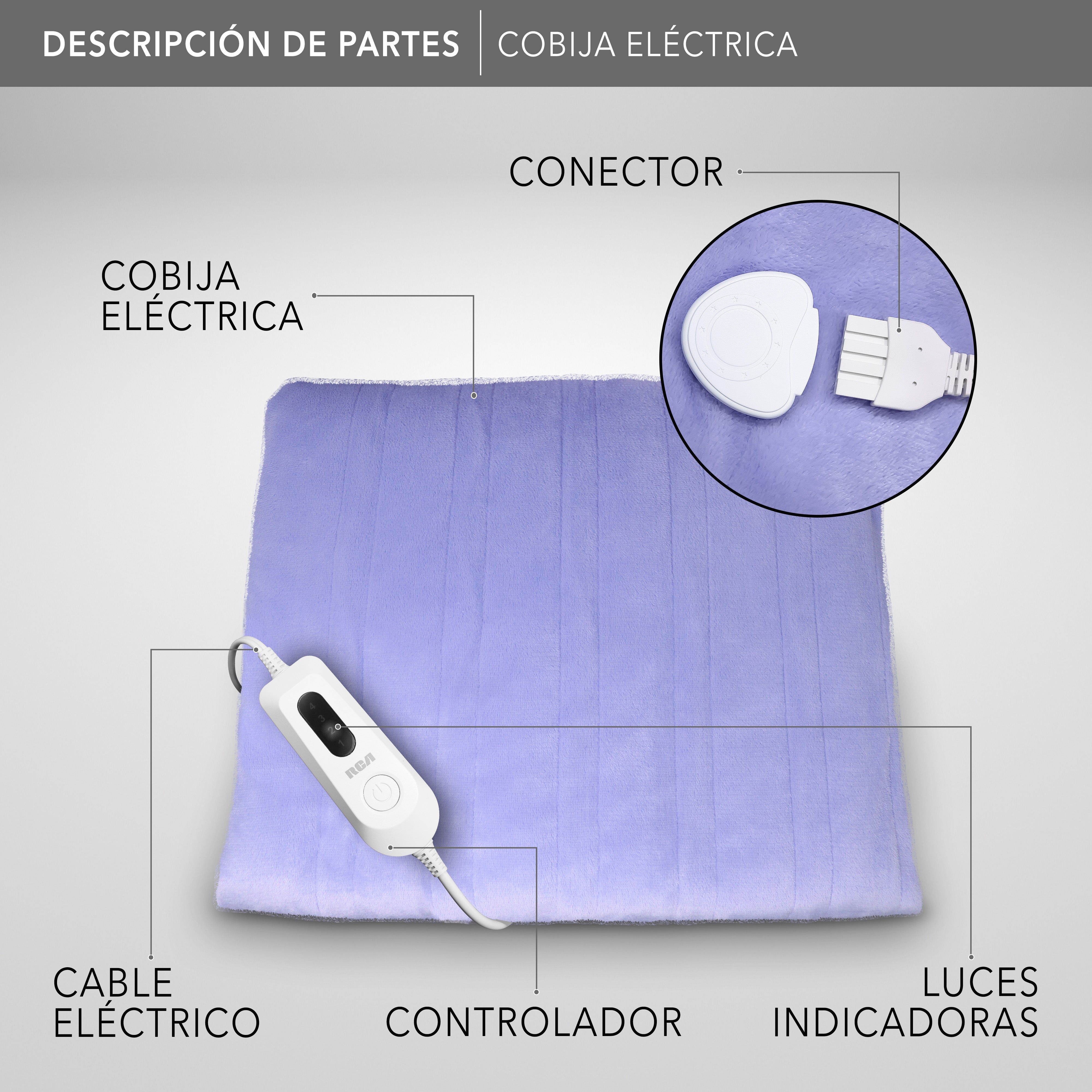 Cobija Eléctrica con Temporizador y 4 Niveles de Temperatura RC-CO1L