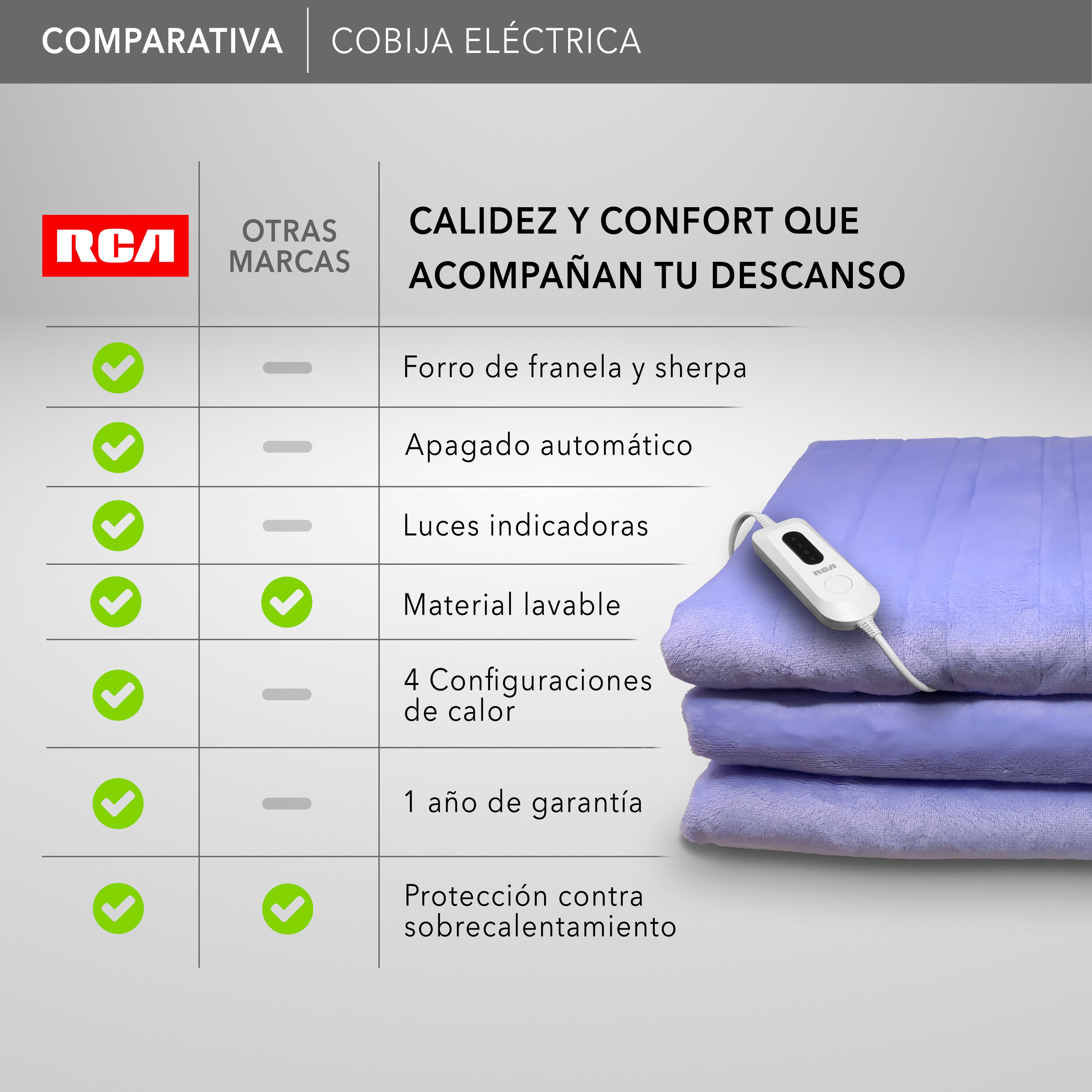 Cobija Eléctrica con Temporizador y 4 Niveles de Temperatura RC-CO1L