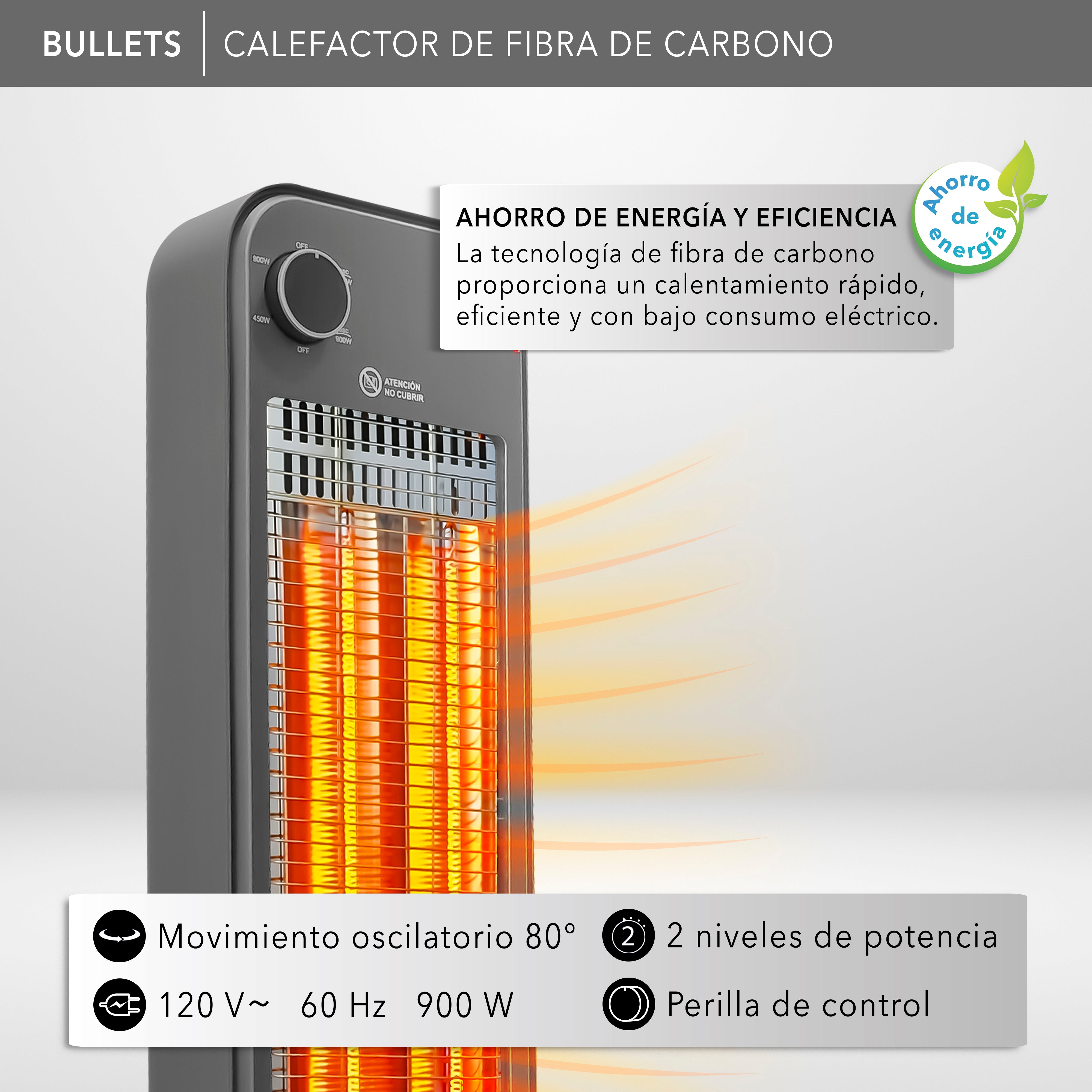Calefactor de Fibra de Carbono RC-H3C