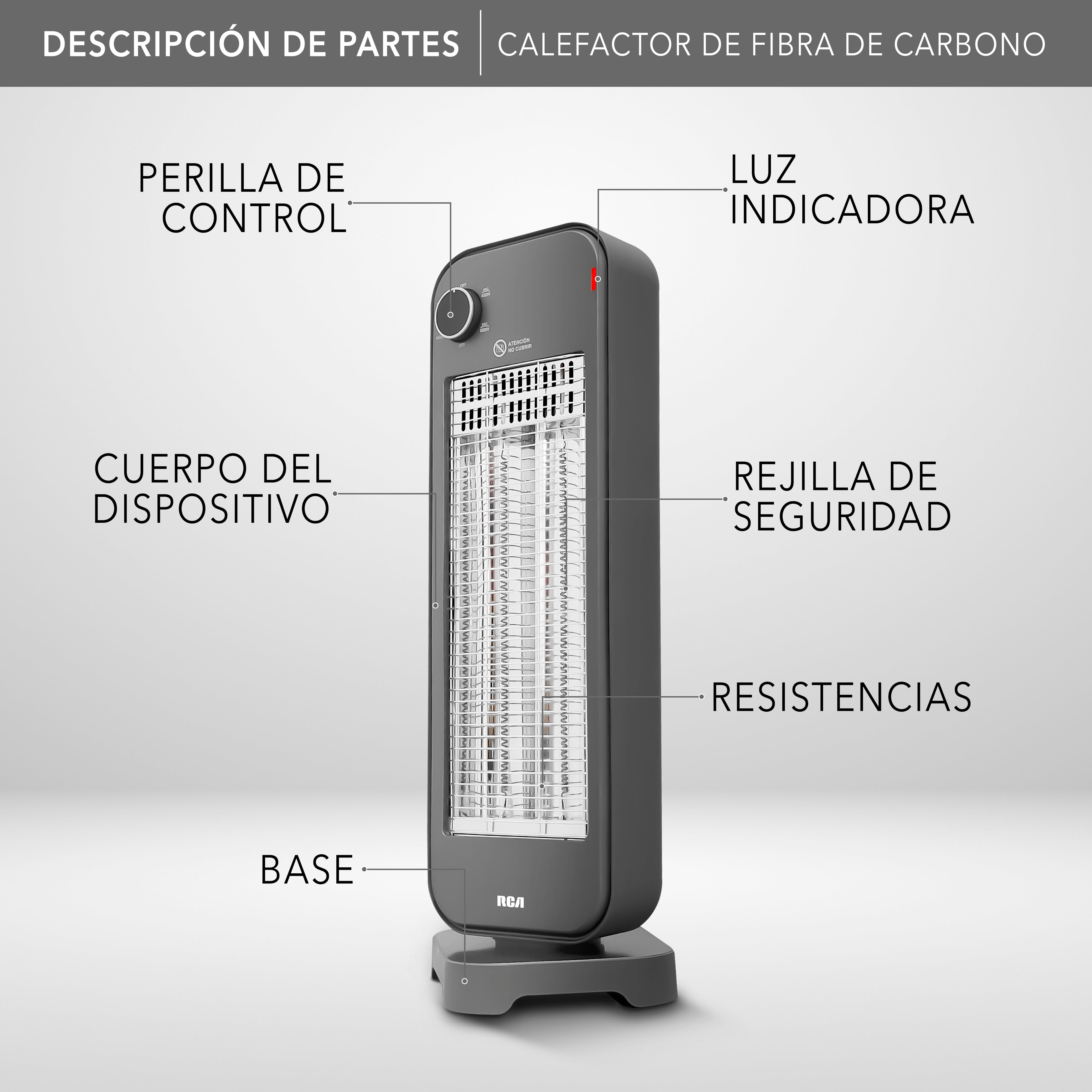 Calefactor de Fibra de Carbono RC-H3C