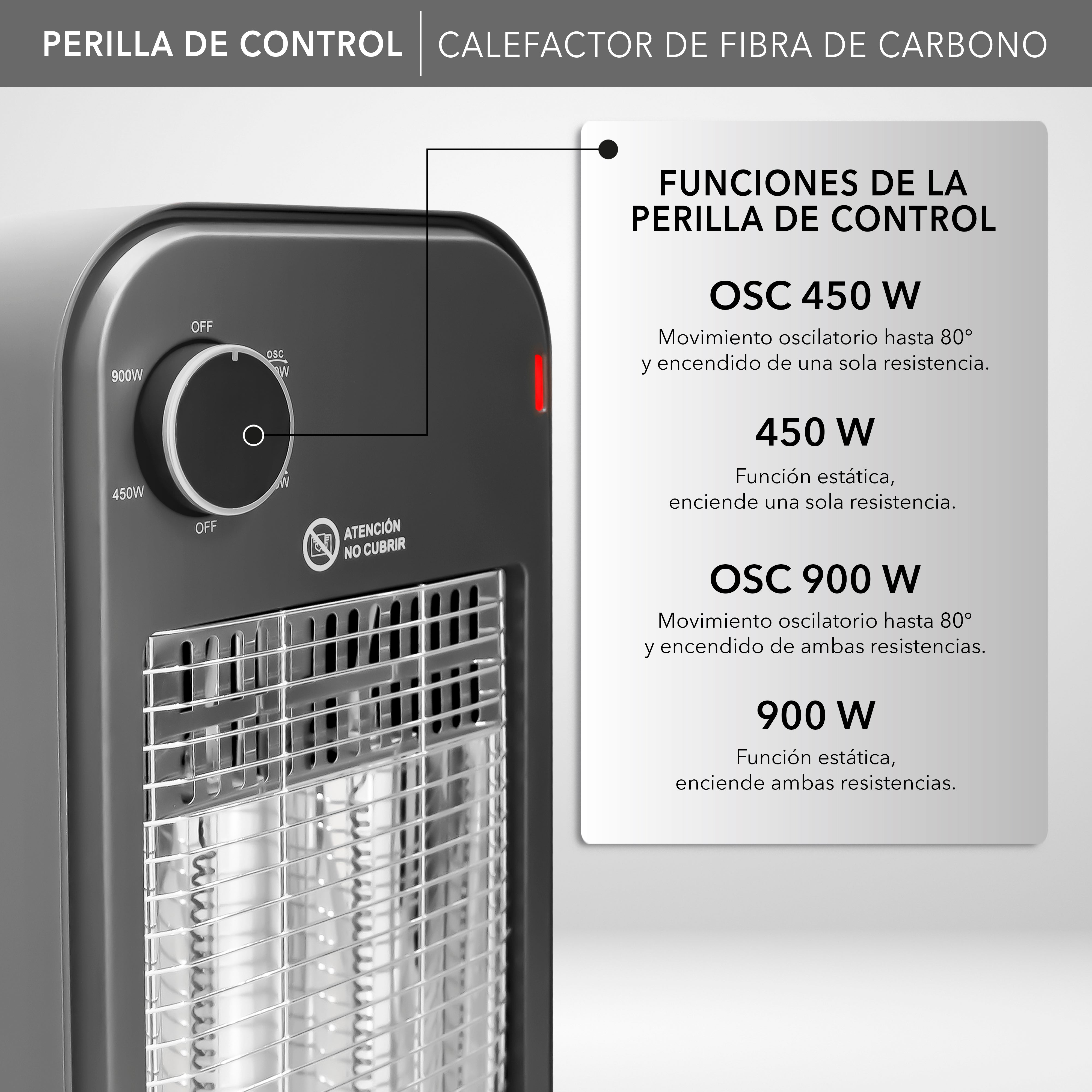 Calefactor de Fibra de Carbono RC-H3C