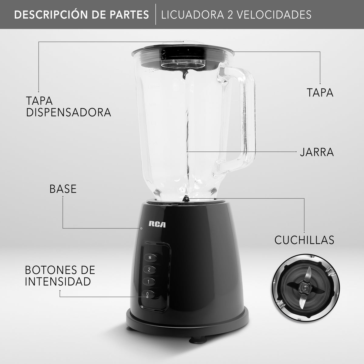 Licuadora con 2 Velocidades RC-L2