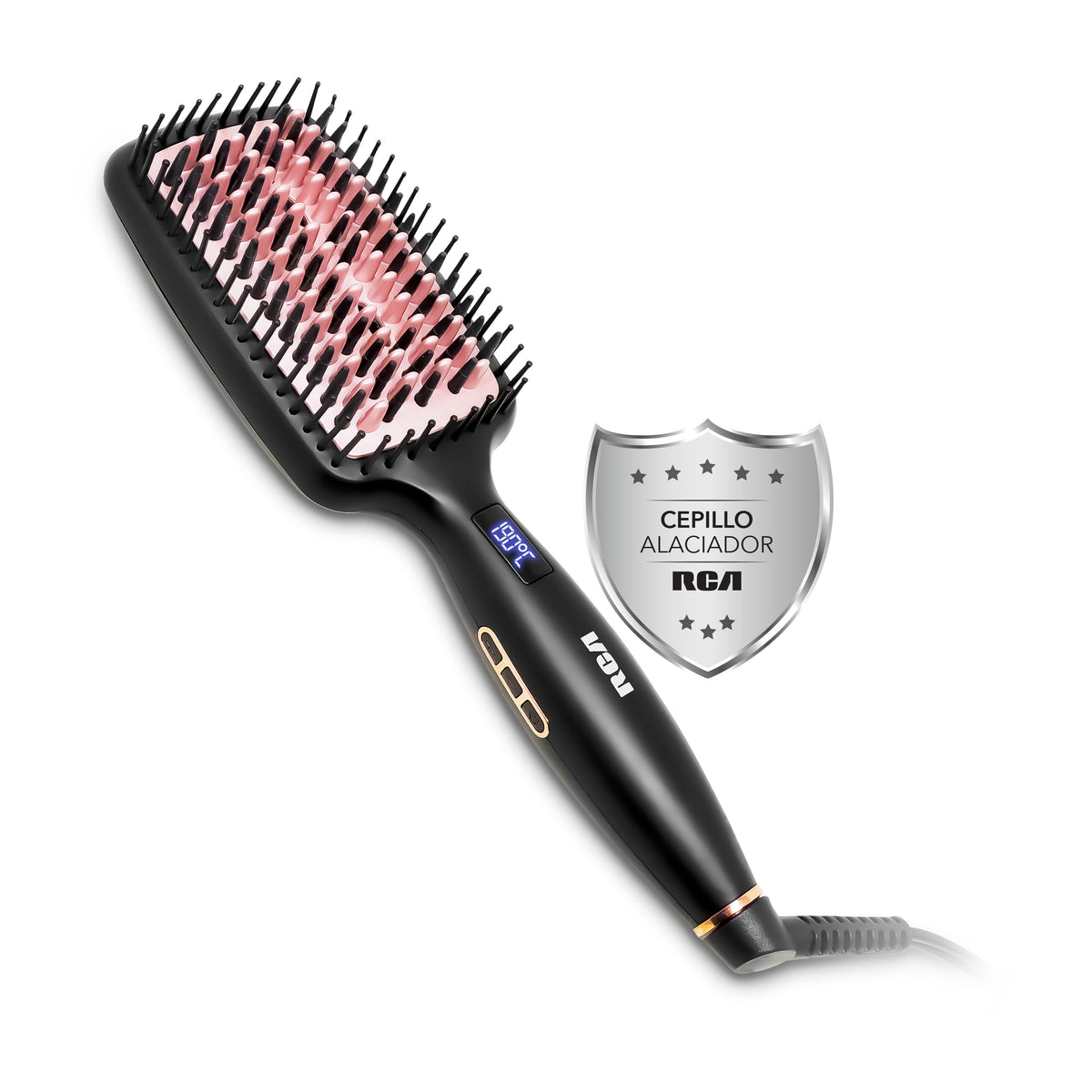 Rca Cepillo Alaciador Rc-p13n Cerámica 6 Niveles Color Negro