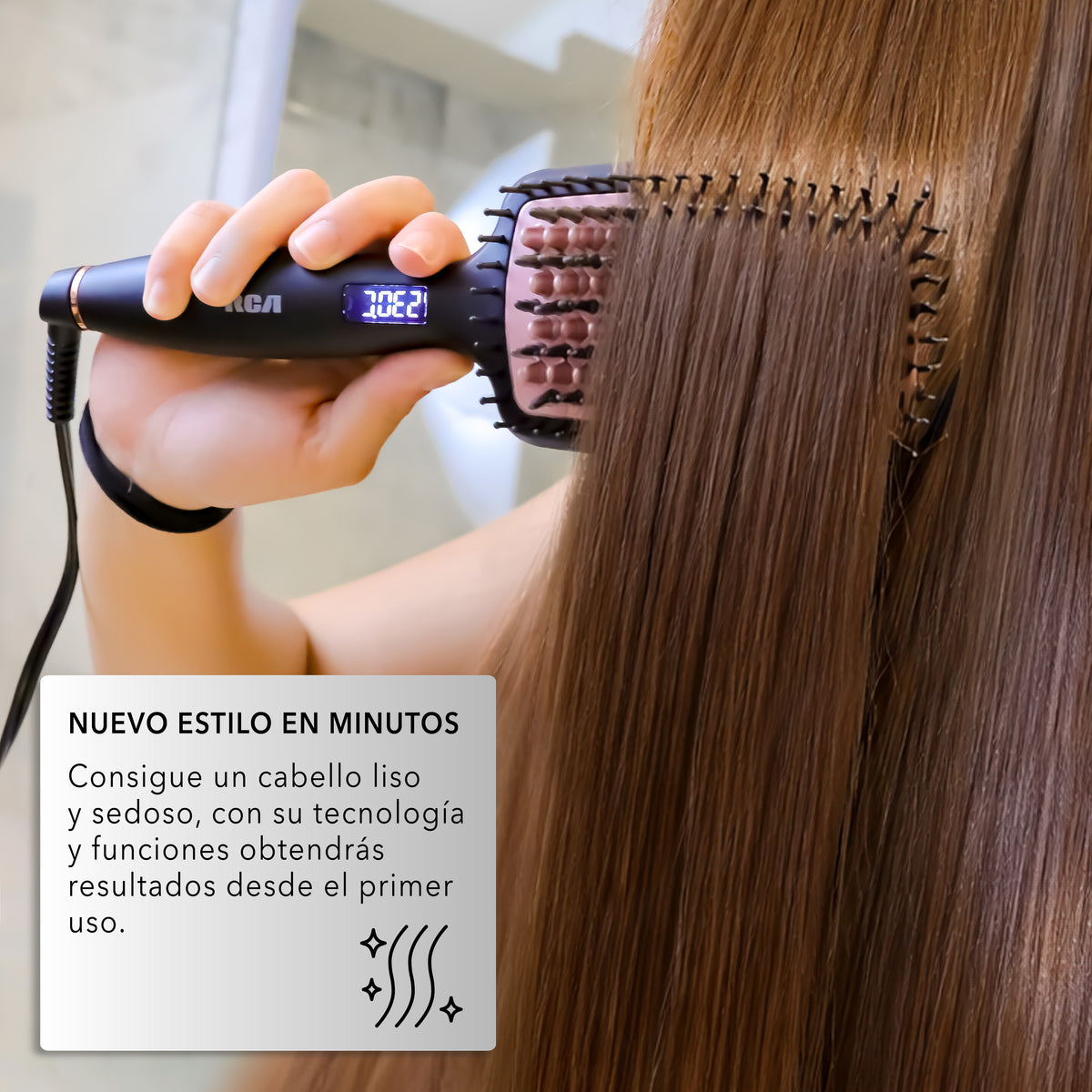 Rca Cepillo Alaciador Rc-p13n Cerámica 6 Niveles Color Negro