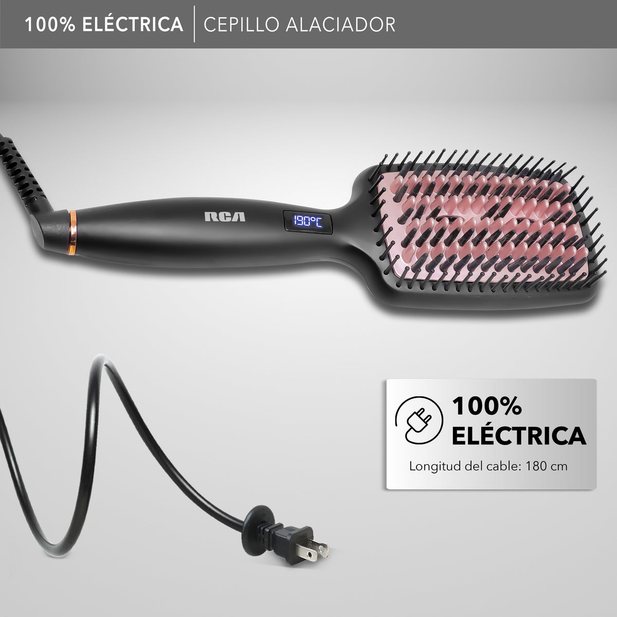 Rca Cepillo Alaciador Rc-p13n Cerámica 6 Niveles Color Negro
