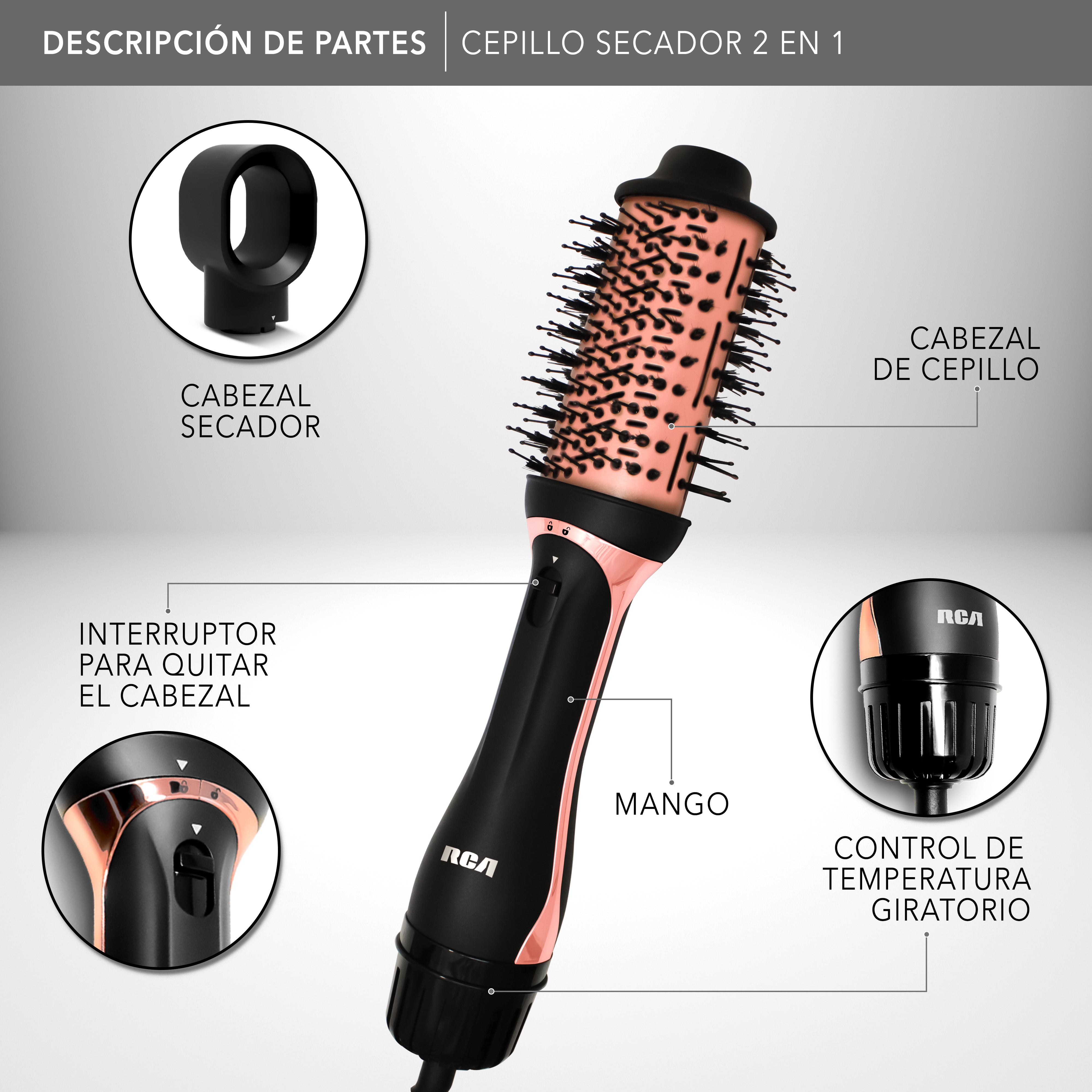 Cepillo Secador 2 en 1 RC-P52