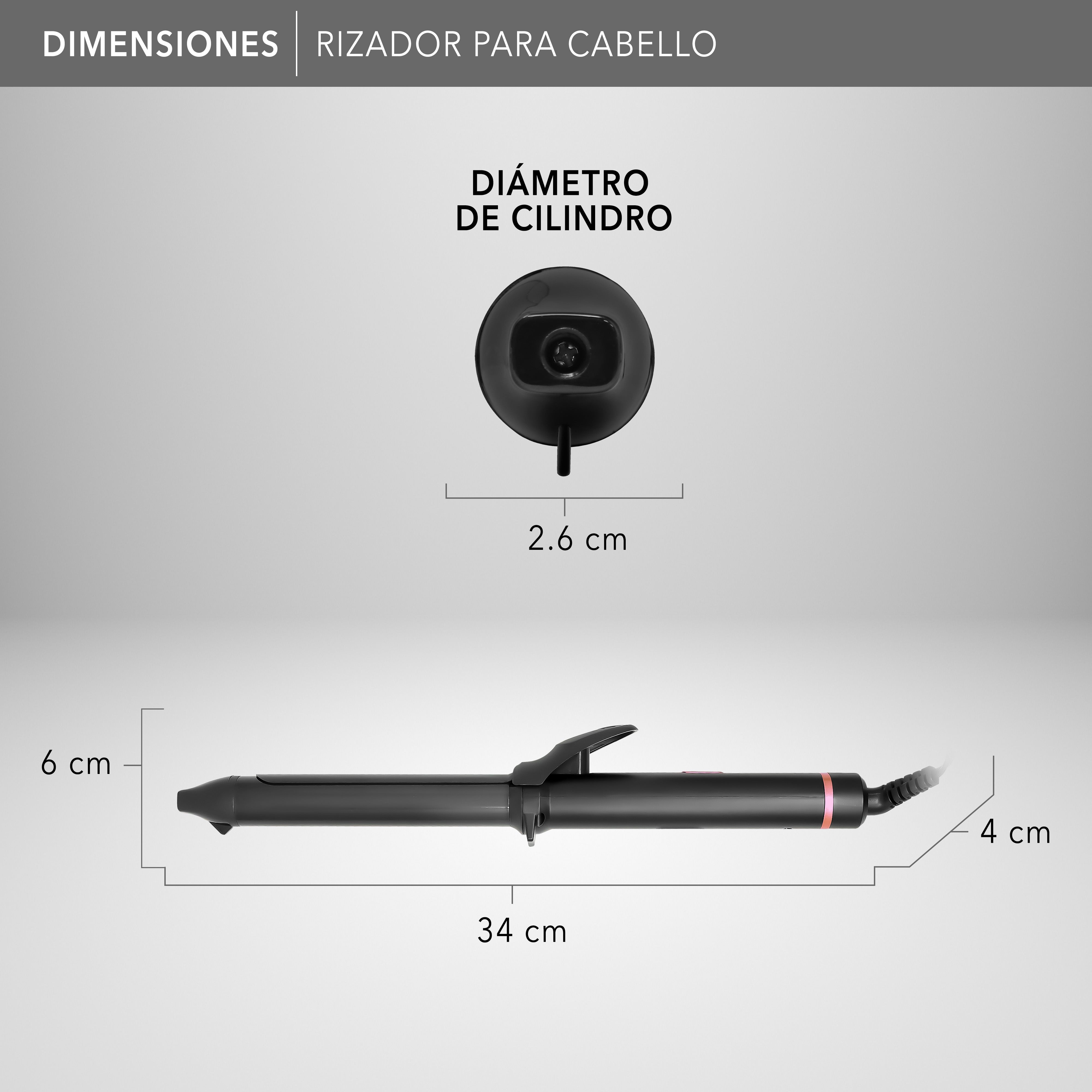 Rca Rizador De Cabello Rc-p9n Con Barril De Cerámica Negro Negro
