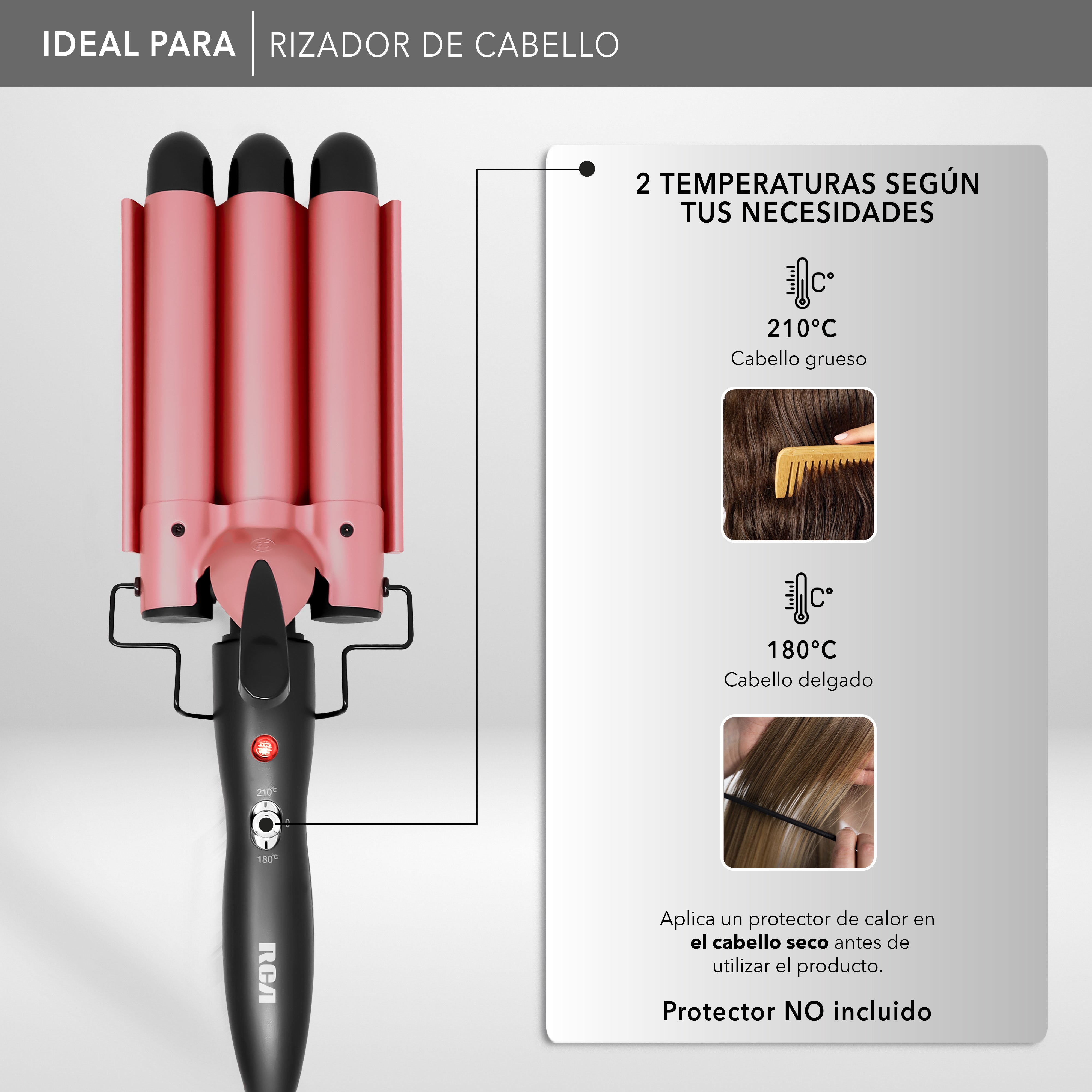 Rca Rizadora Waffle RC-PW2 Negro