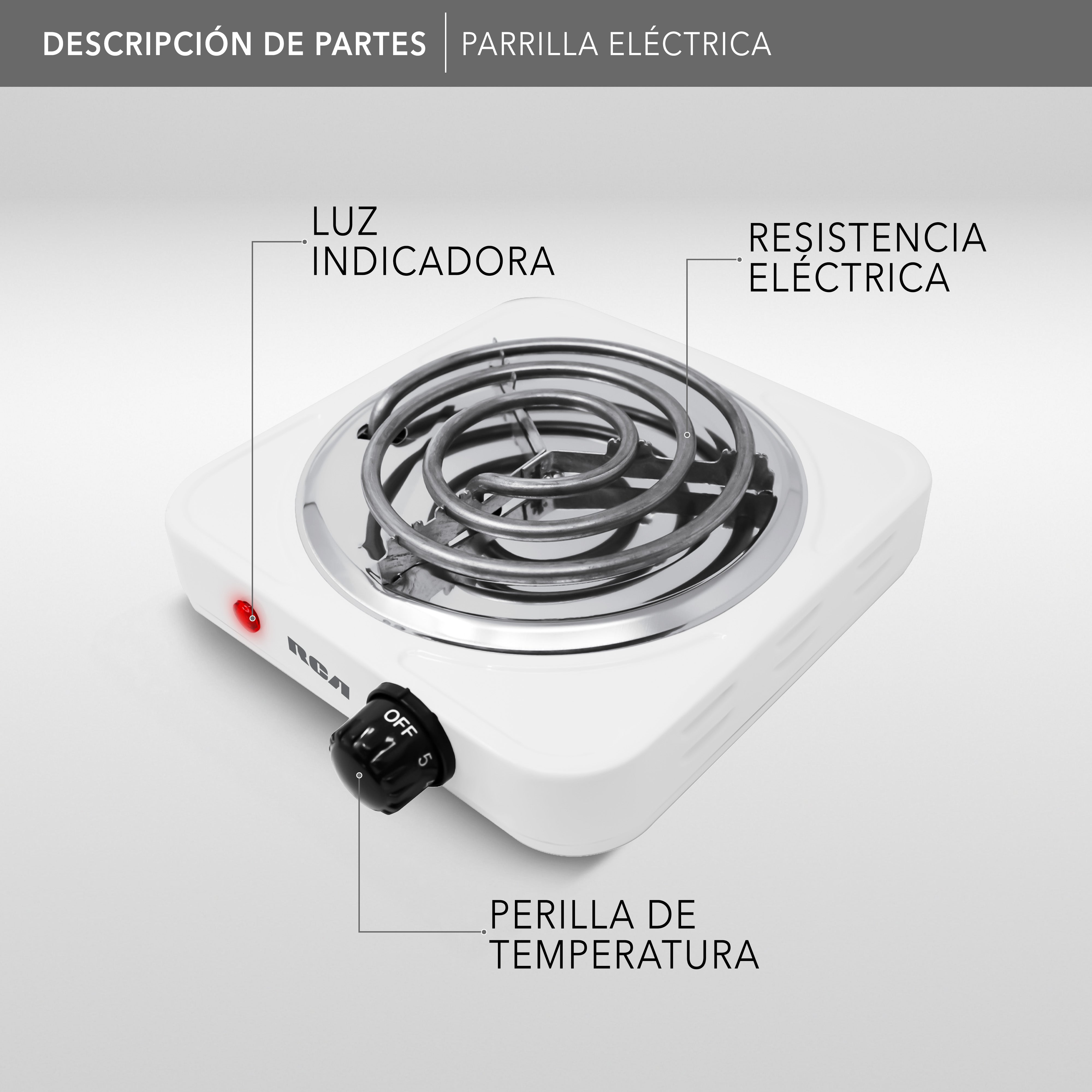 Parrilla Eléctrica de Espiral RC1000A