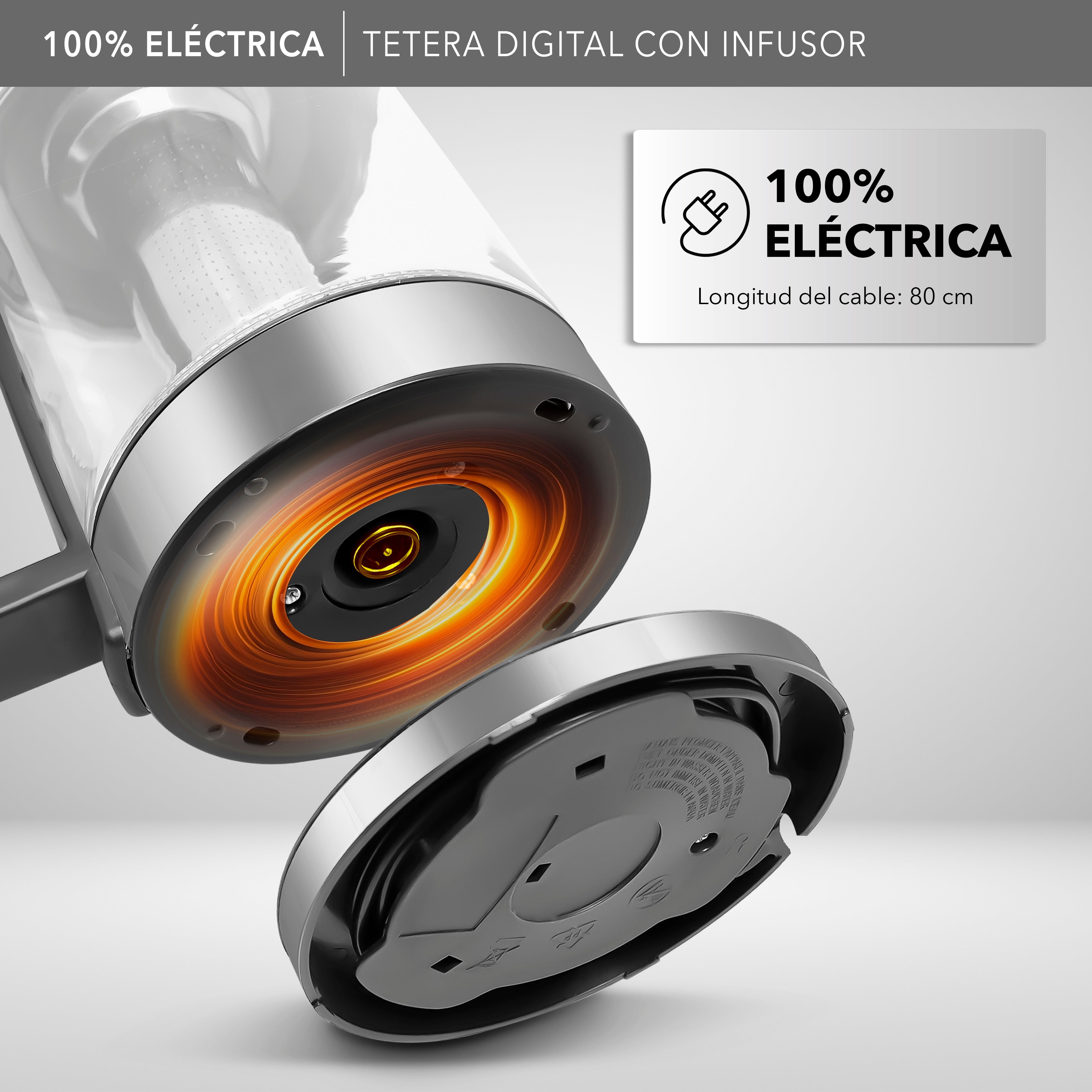 Rca Tetera Eléctrica Digital Con Infusor Rc-330 Color Negro