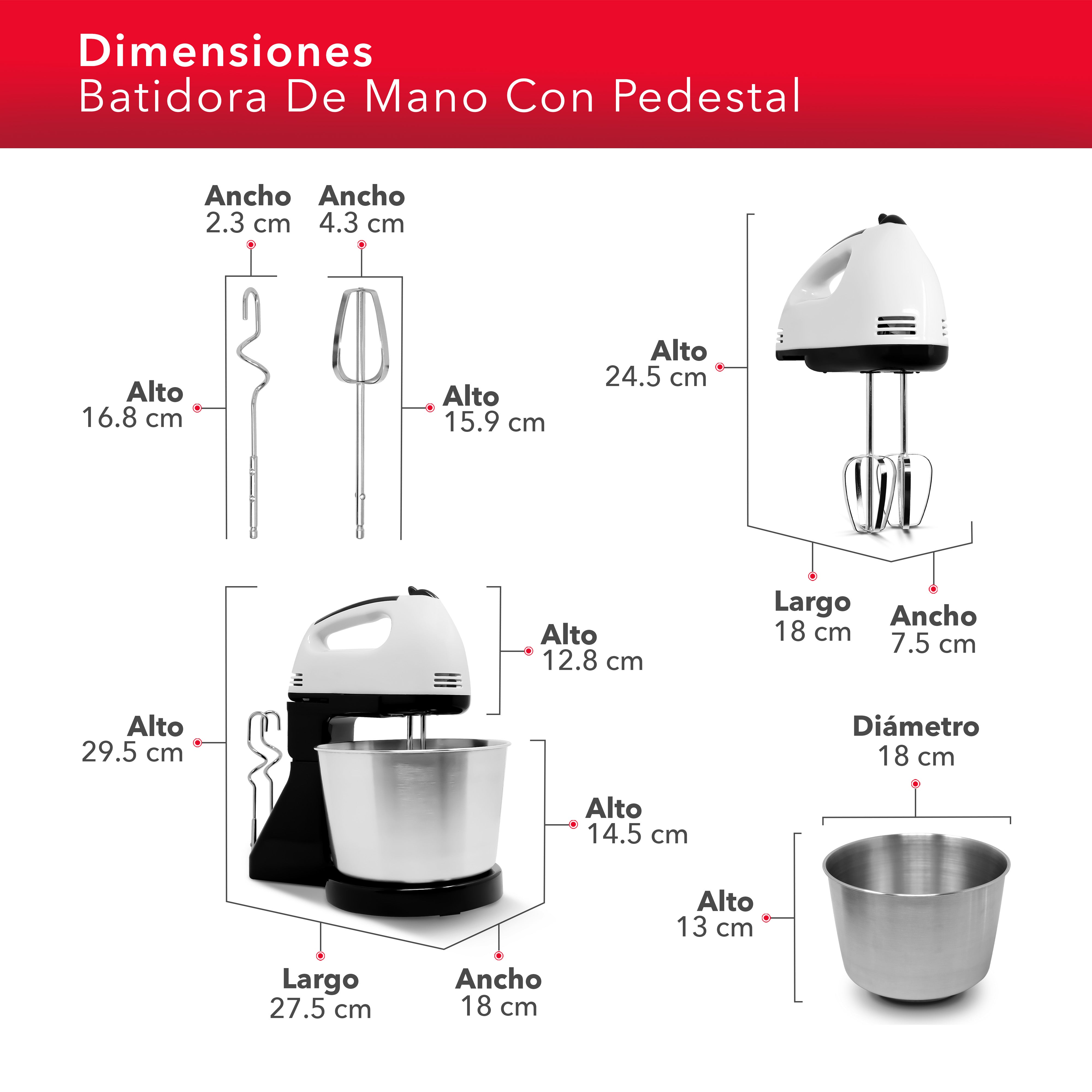 Batidora de Mano con Pedestal RC-67SS