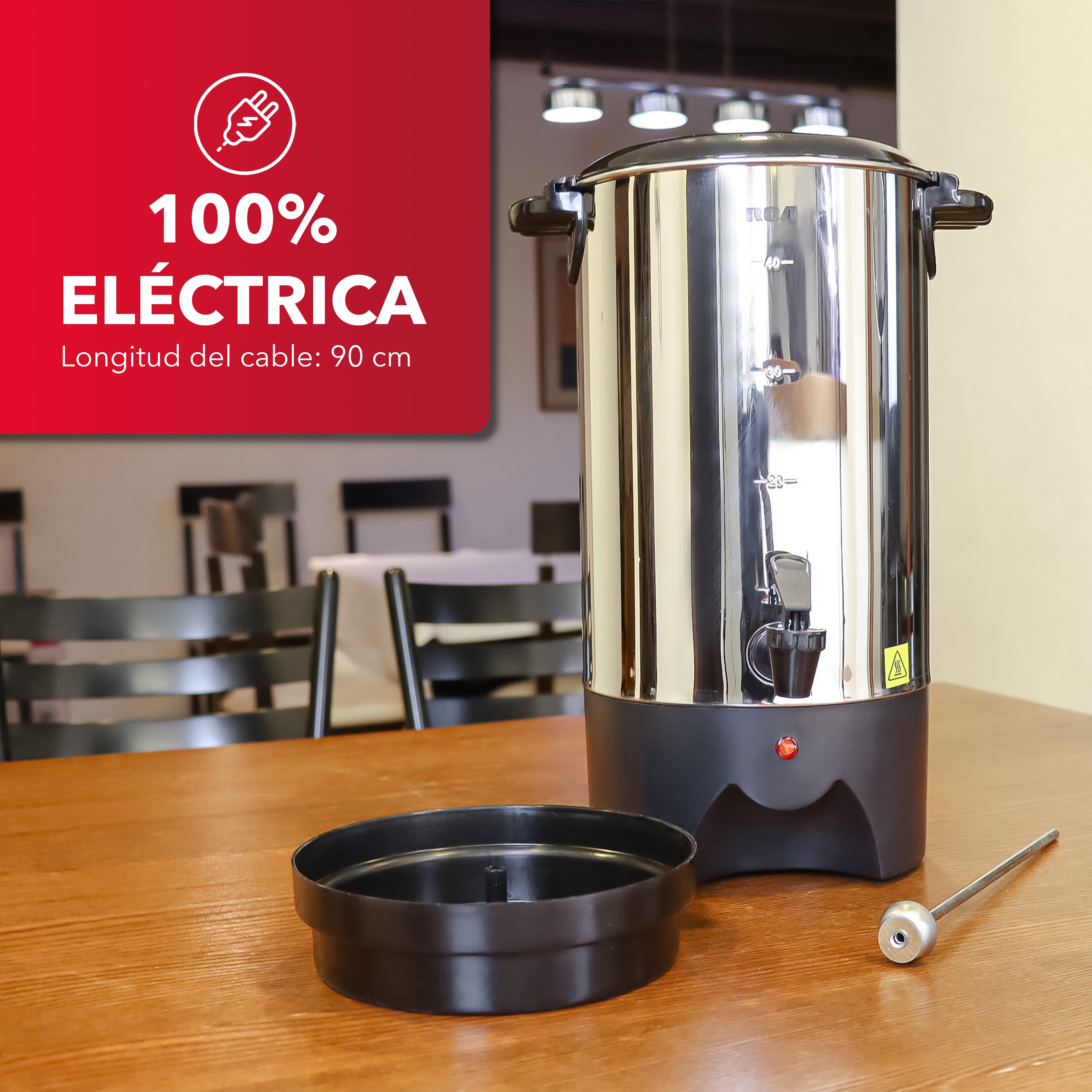 Cafetera de Acero Inoxidable de 40 Tazas RC-6L