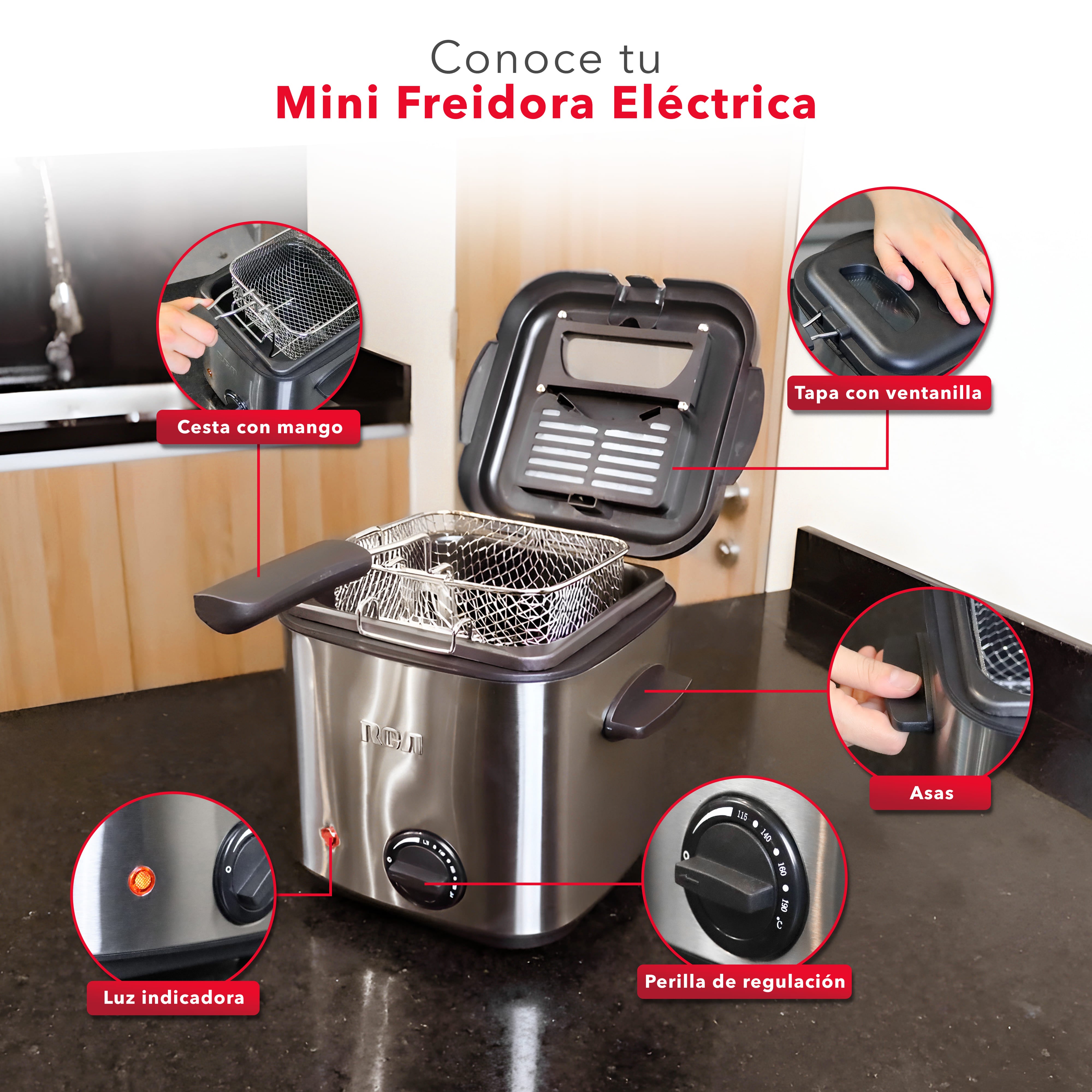 Mini Freidora Eléctrica RC-DF2