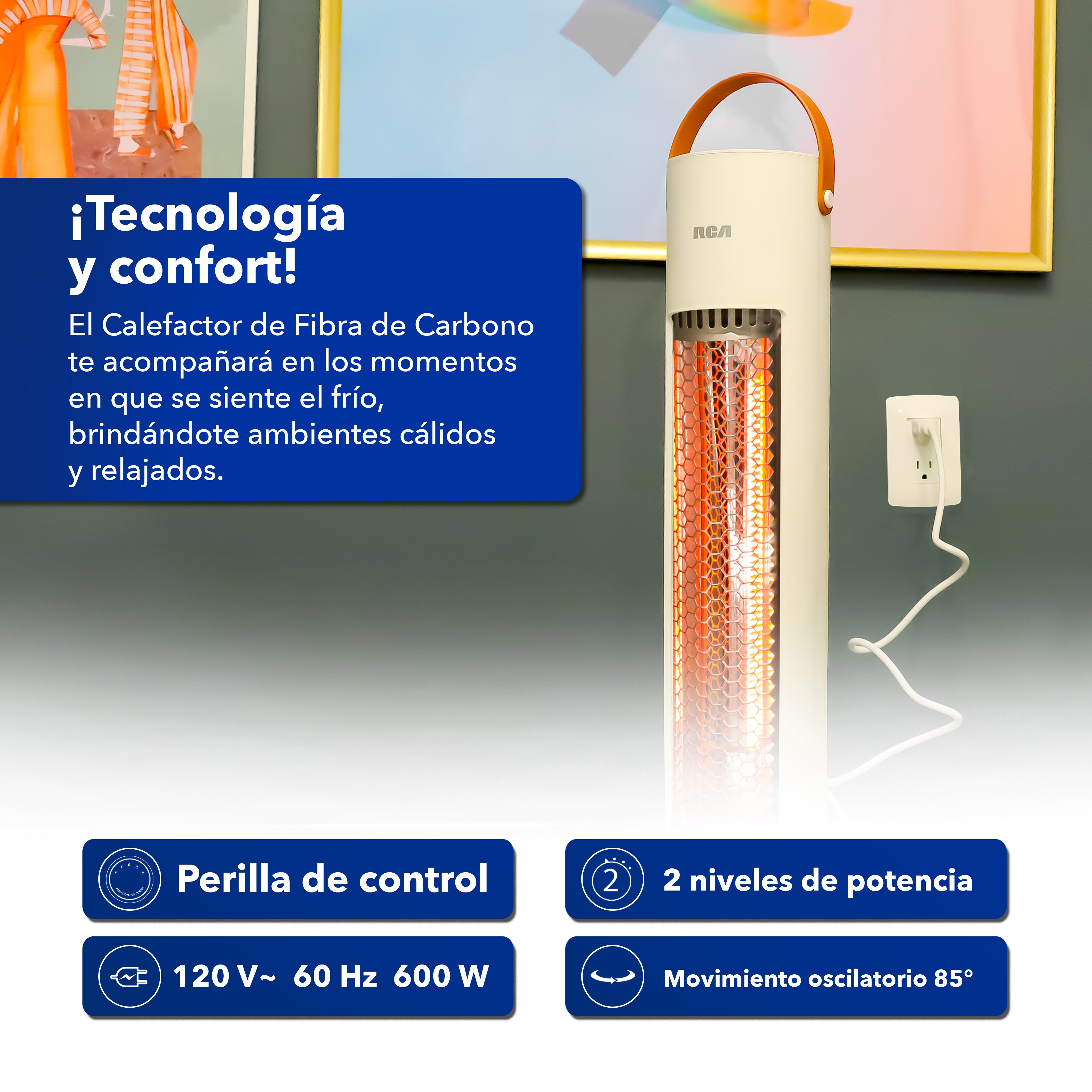 Calefactor de Fibra de Carbono RC-H10