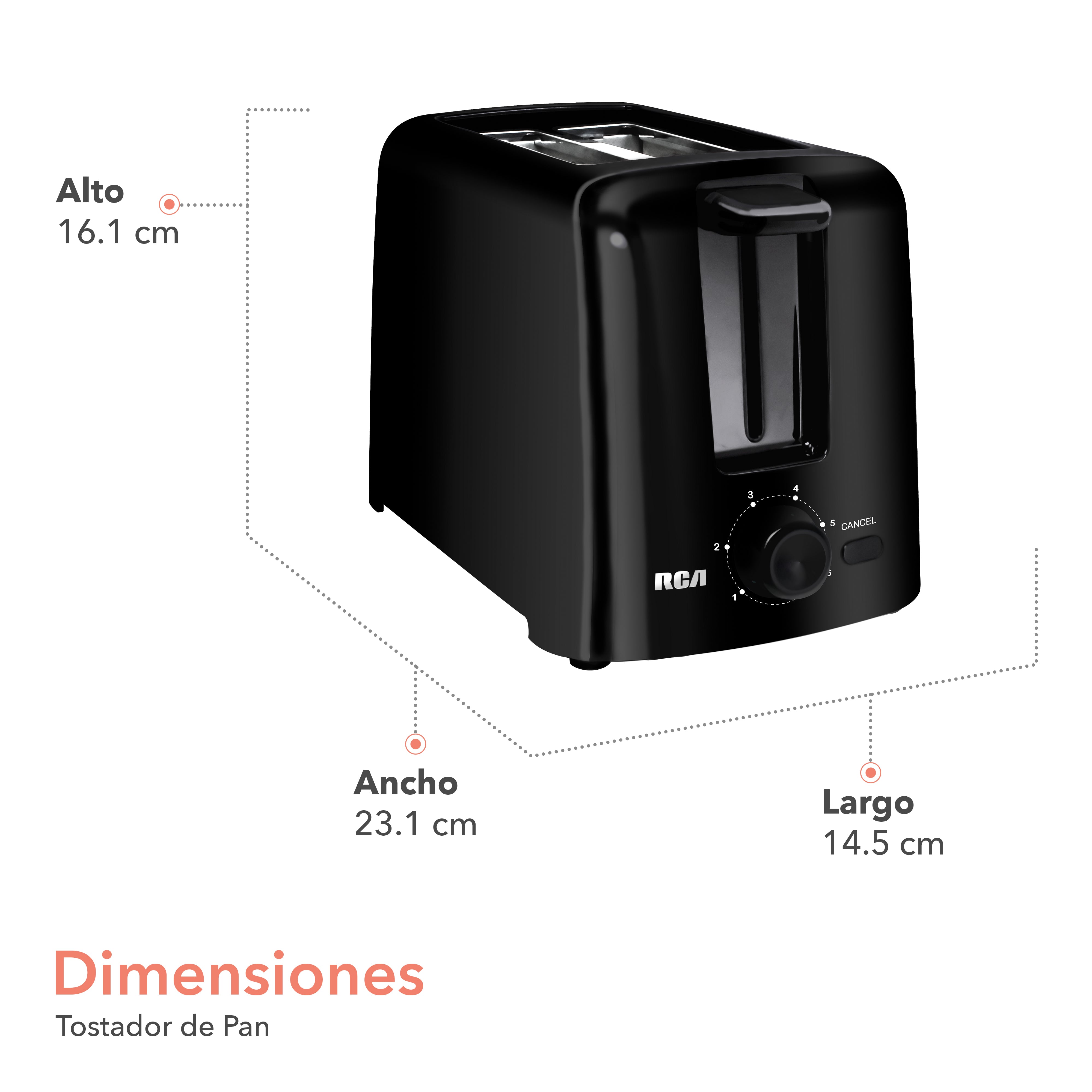 Tostador de Pan con 6 Niveles de Intensidad RC-T2